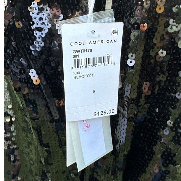 NWT Good American sequin party shirt oversized button down size 5 or 2x women’s - Picture 4 of 11